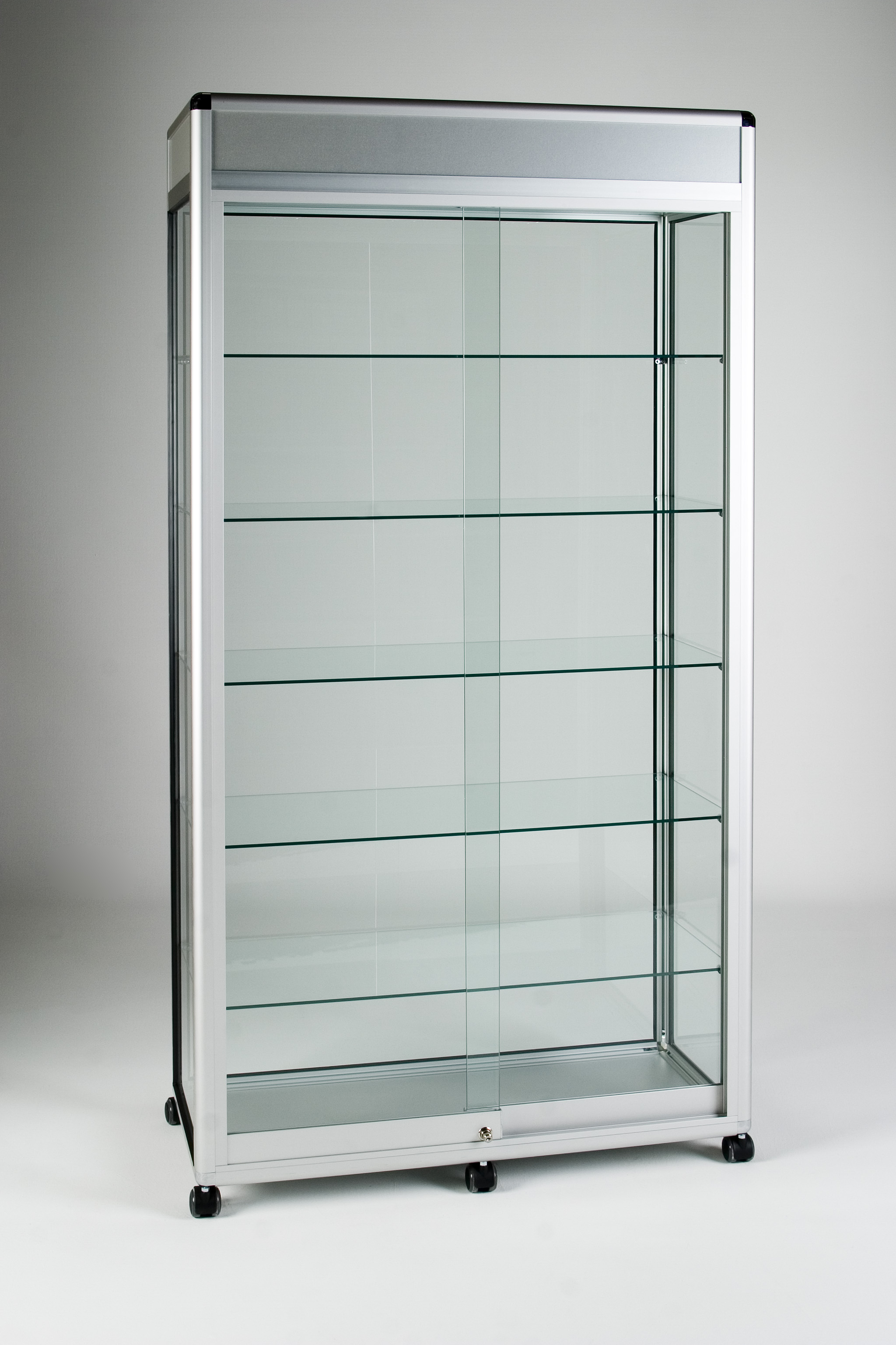 Glazed Display Cases | 1000(W) x 450(D) x 1932(H)-125Kg, 3 down lights ...