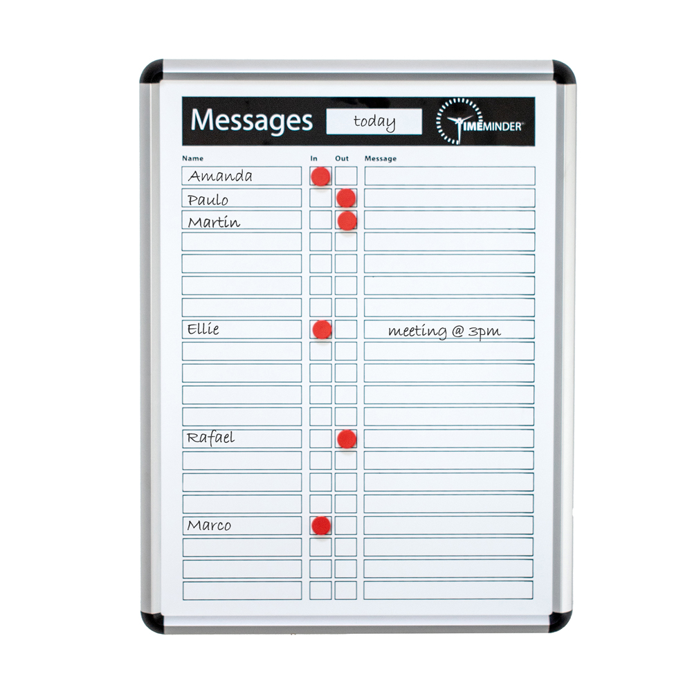 Timeminder® IN/OUT Message Whiteboard