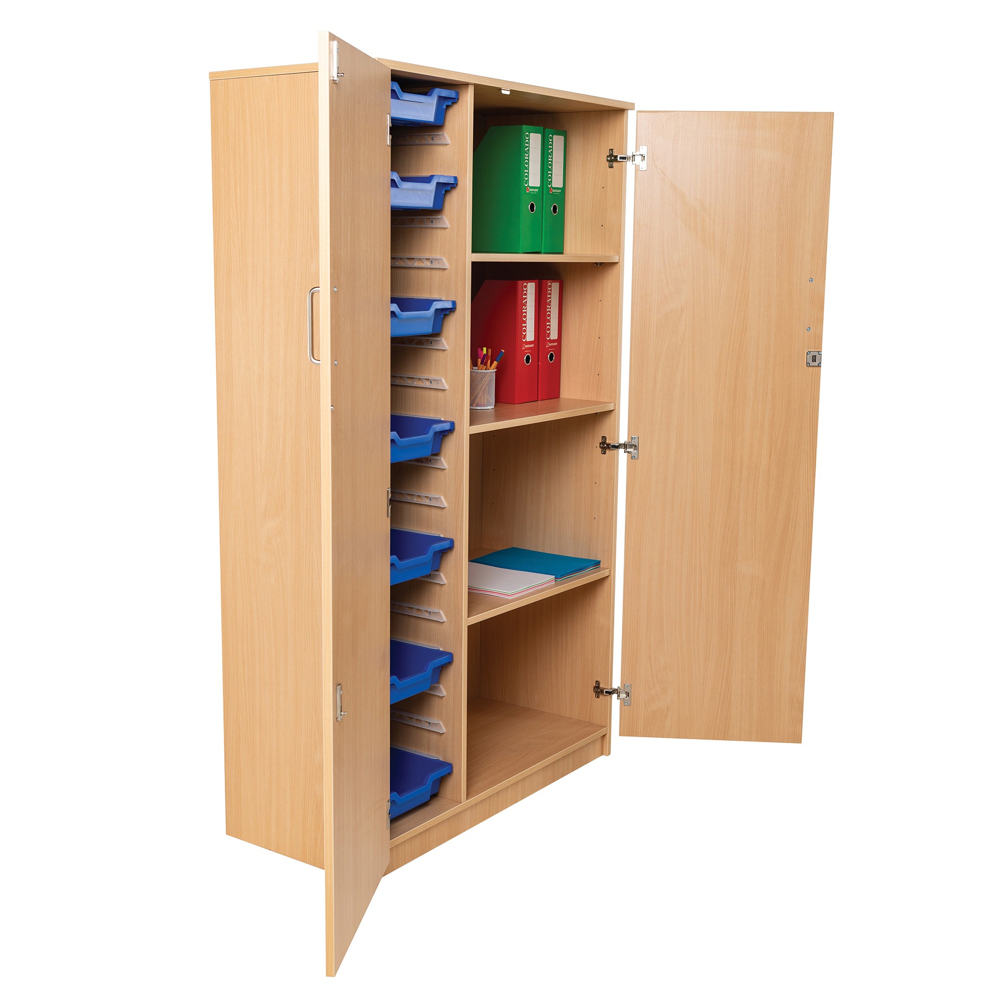 Tall Stock Cupboard with Tray Storage