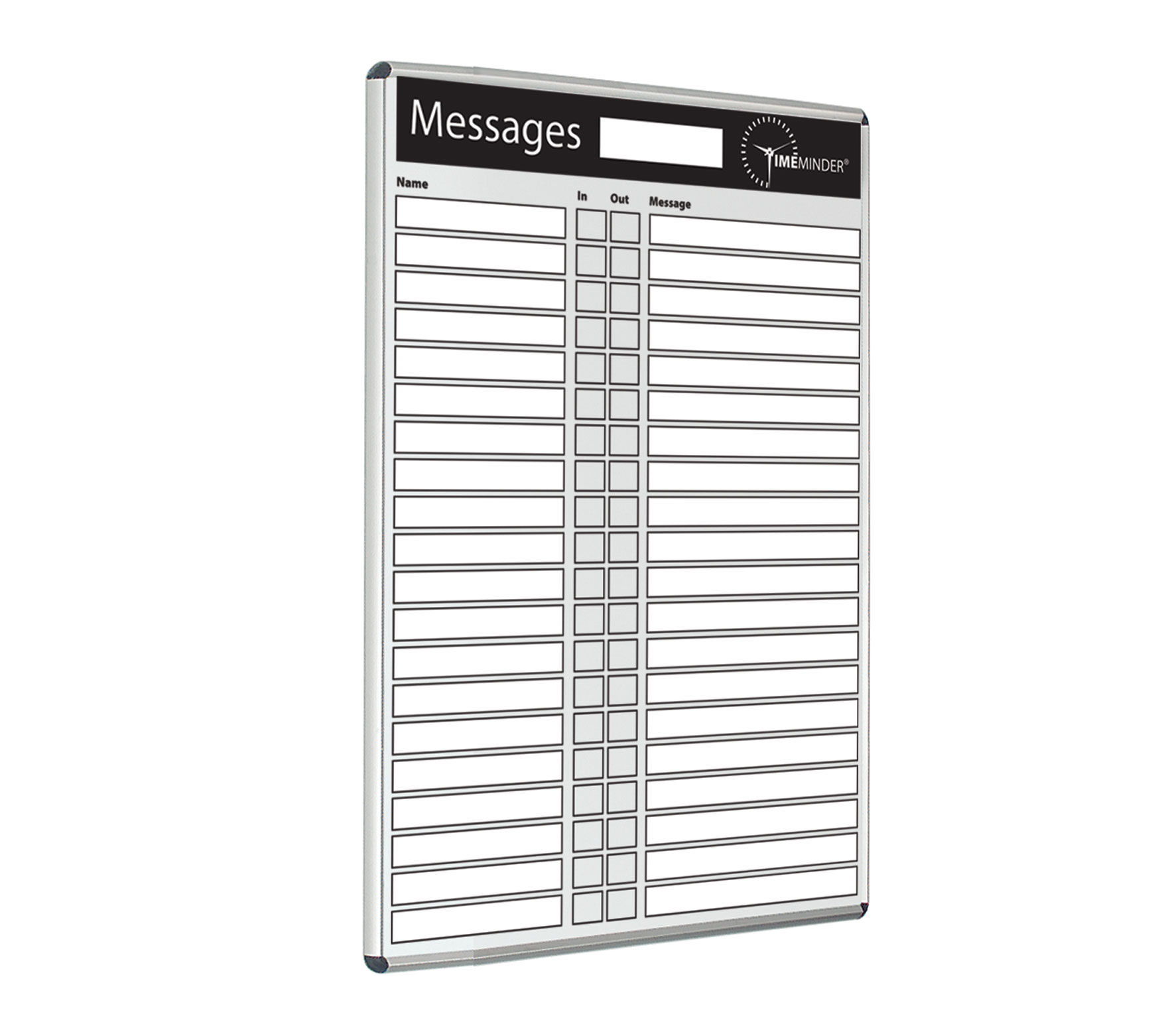 Timeminder IN/OUT Message Whiteboard